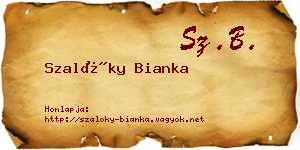 Szalóky Bianka névjegykártya